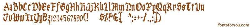 UberhГ¶lmeCondensed-Schriftart – Braune Schriften auf weißem Hintergrund