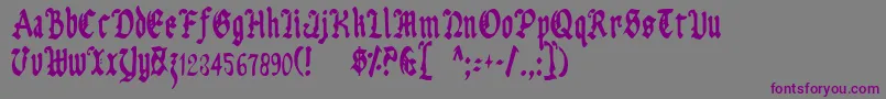 Шрифт UberhГ¶lmeCondensed – фиолетовые шрифты на сером фоне