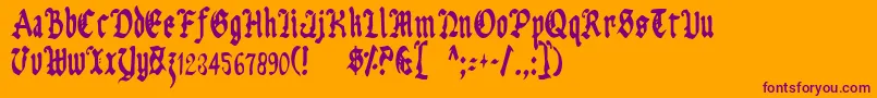 UberhГ¶lmeCondensed Font – Purple Fonts on Orange Background