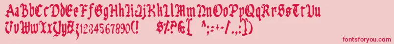 Fonte UberhГ¶lmeCondensed – fontes vermelhas em um fundo rosa