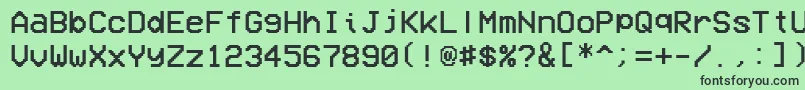 フォントVcrOsdMono1.001 – 緑の背景に黒い文字