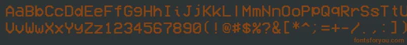 Fonte VcrOsdMono1.001 – fontes marrons em um fundo preto
