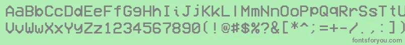 フォントVcrOsdMono1.001 – 緑の背景に灰色の文字