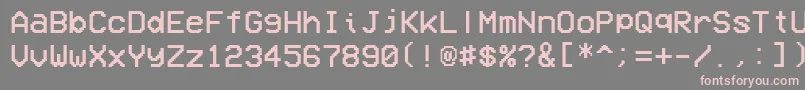 VcrOsdMono1.001-fontti – vaaleanpunaiset fontit harmaalla taustalla