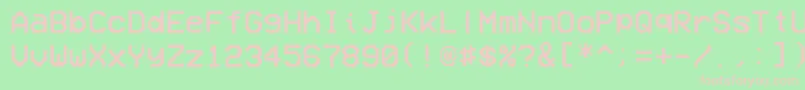 VcrOsdMono1.001 Font – Pink Fonts on Green Background