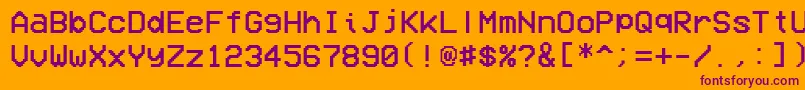 Шрифт VcrOsdMono1.001 – фиолетовые шрифты на оранжевом фоне