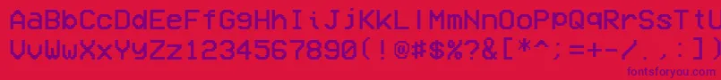 VcrOsdMono1.001 Font – Purple Fonts on Red Background