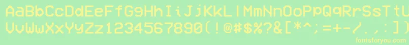 フォントVcrOsdMono1.001 – 黄色の文字が緑の背景にあります