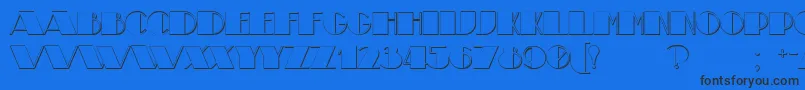TheatricalShadow Font – Black Fonts on Blue Background