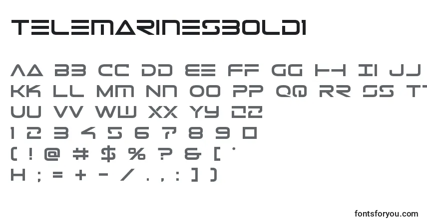 A fonte Telemarinesbold1 – alfabeto, números, caracteres especiais