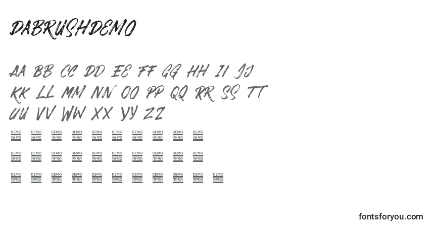 DabrushDemo-fontti – aakkoset, numerot, erikoismerkit