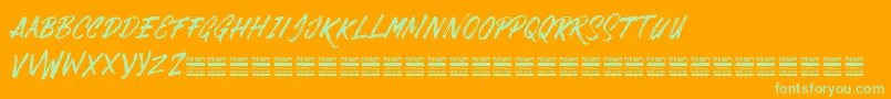 DabrushDemo Font – Green Fonts on Orange Background