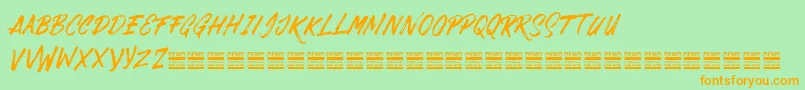 DabrushDemo Font – Orange Fonts on Green Background