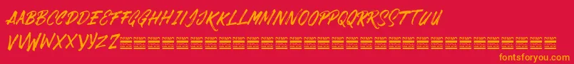 DabrushDemo Font – Orange Fonts on Red Background