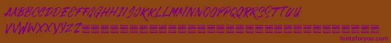 DabrushDemo Font – Purple Fonts on Brown Background