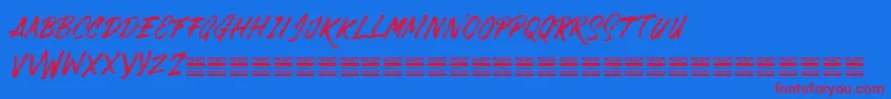 DabrushDemo Font – Red Fonts on Blue Background