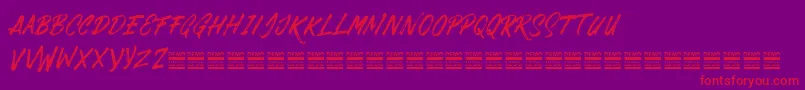 DabrushDemo Font – Red Fonts on Purple Background