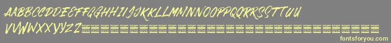 DabrushDemo Font – Yellow Fonts on Gray Background