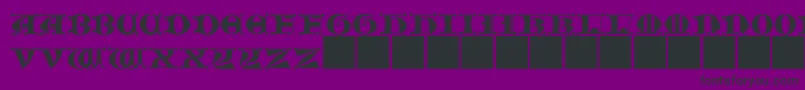 JmhMorenetaCapsIi-fontti – mustat fontit violetilla taustalla
