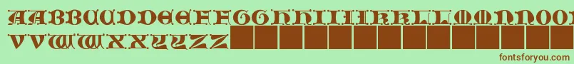 JmhMorenetaCapsIi Font – Brown Fonts on Green Background