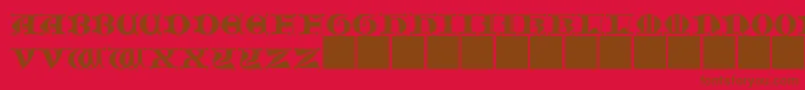 JmhMorenetaCapsIi Font – Brown Fonts on Red Background