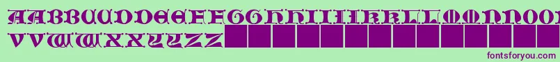 JmhMorenetaCapsIi Font – Purple Fonts on Green Background