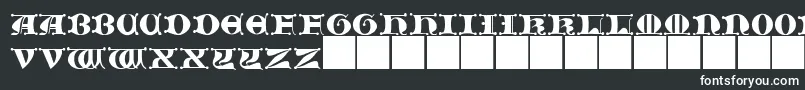 JmhMorenetaCapsIi-fontti – valkoiset fontit mustalla taustalla