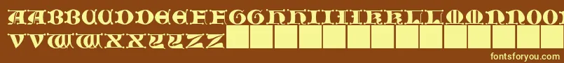 JmhMorenetaCapsIi Font – Yellow Fonts on Brown Background