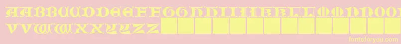 JmhMorenetaCapsIi Font – Yellow Fonts on Pink Background