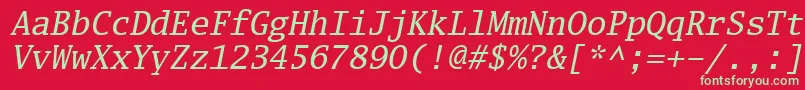 Luximri Font – Green Fonts on Red Background
