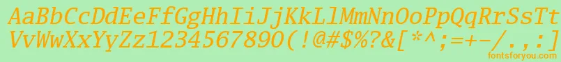 Luximri Font – Orange Fonts on Green Background