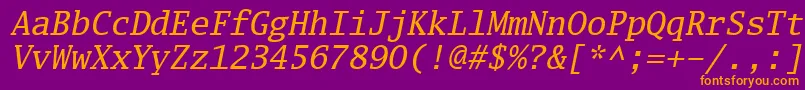 Luximri Font – Orange Fonts on Purple Background