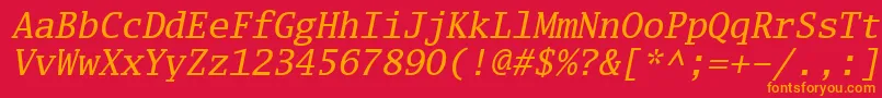 Luximri Font – Orange Fonts on Red Background