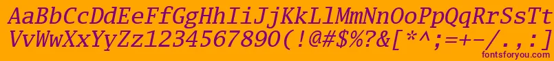 Luximri Font – Purple Fonts on Orange Background