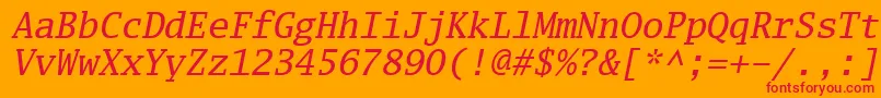 フォントLuximri – オレンジの背景に赤い文字