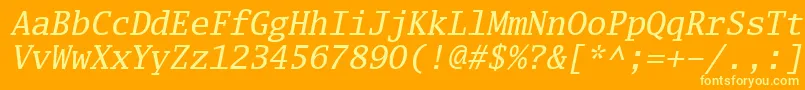 Luximri Font – Yellow Fonts on Orange Background