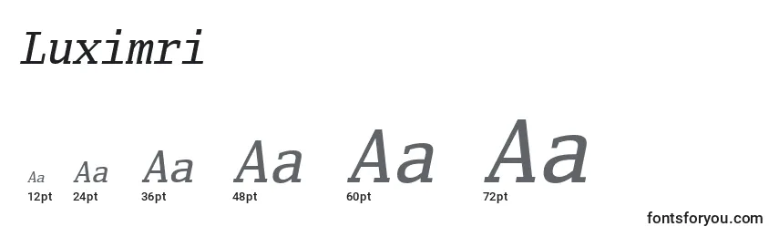 Luximri Font Sizes
