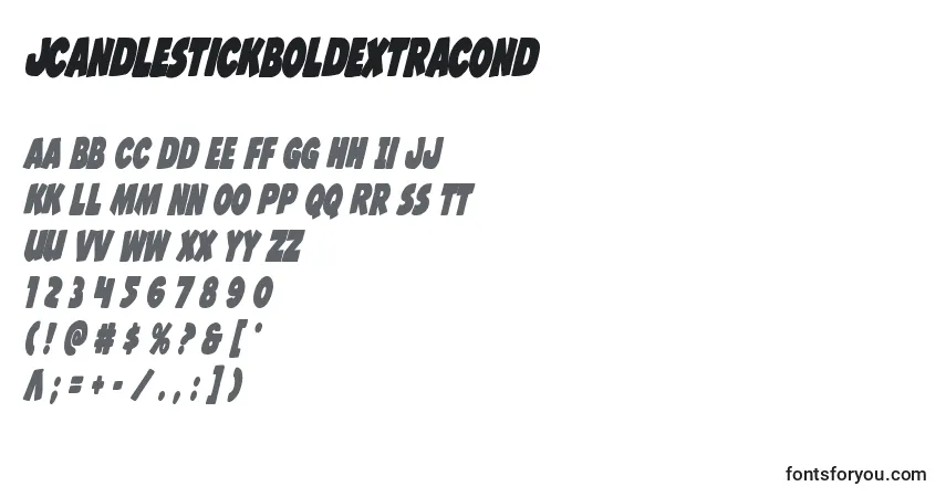 A fonte Jcandlestickboldextracond – alfabeto, números, caracteres especiais