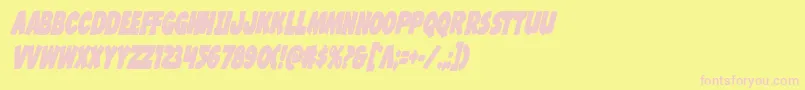 Jcandlestickboldextracond Font – Pink Fonts on Yellow Background