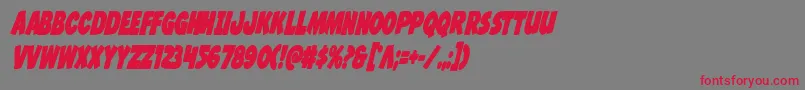 Jcandlestickboldextracond Font – Red Fonts on Gray Background