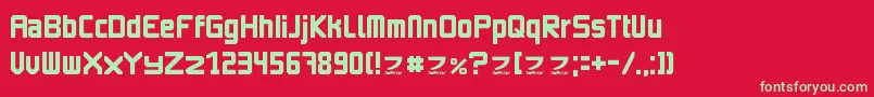 フォントImagineFont2 – 赤い背景に緑の文字