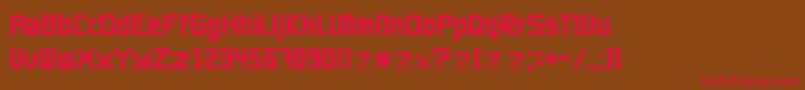 フォントImagineFont2 – 赤い文字が茶色の背景にあります。