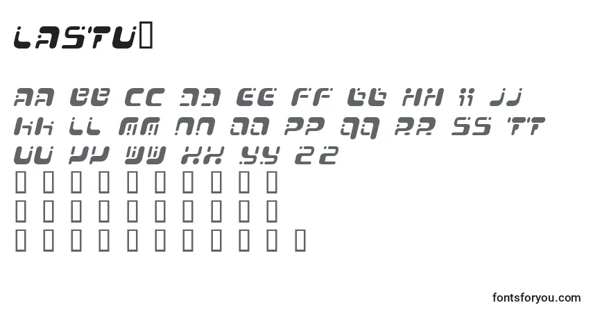 Schriftart Lastu1 – Alphabet, Zahlen, spezielle Symbole