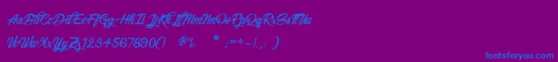 Snowboarding Font – Blue Fonts on Purple Background
