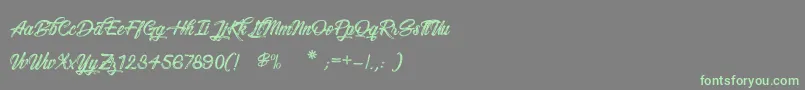 Snowboarding Font – Green Fonts on Gray Background