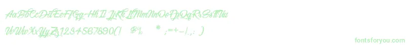 Snowboarding Font – Green Fonts on White Background