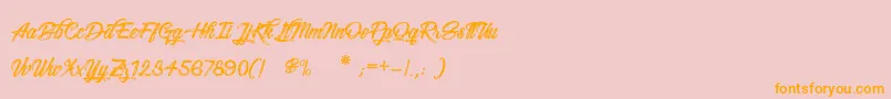Snowboarding-Schriftart – Orangefarbene Schriften auf rosa Hintergrund