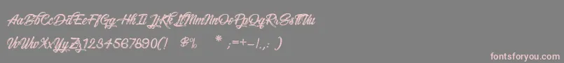 Snowboarding Font – Pink Fonts on Gray Background