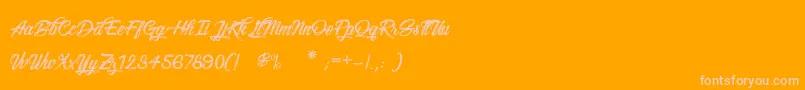Snowboarding Font – Pink Fonts on Orange Background