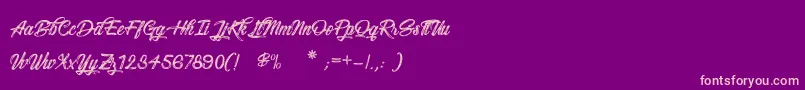 Snowboarding Font – Pink Fonts on Purple Background